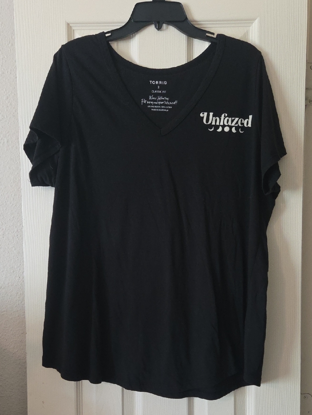 Torrid Black V-Neck 'Unfazed' Graphic Tee